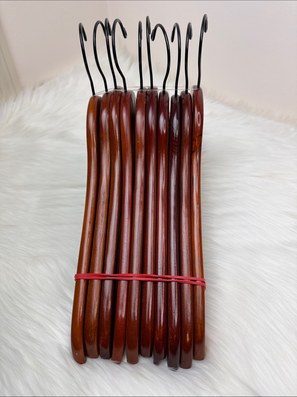Brookstone Premium Wooden Suit Hangers in Mahogany  - Set of 10